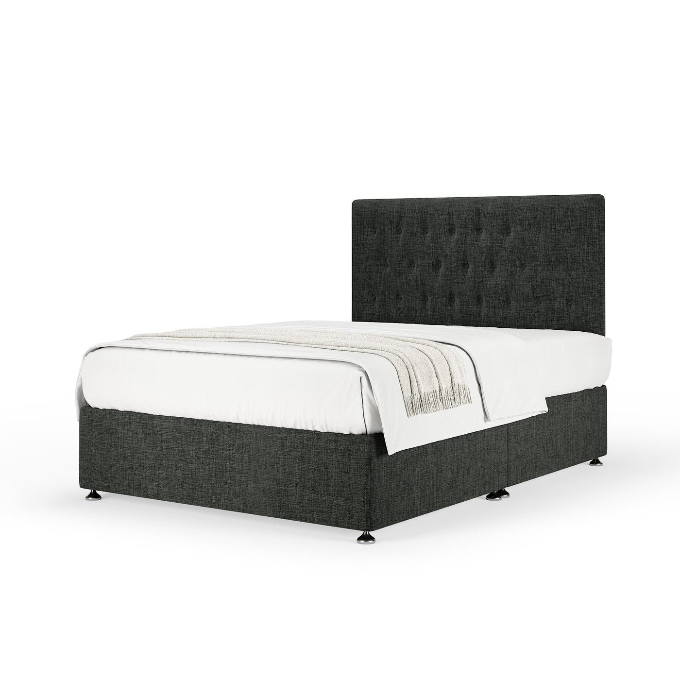 Linen Divan + Headboard - Charcoal