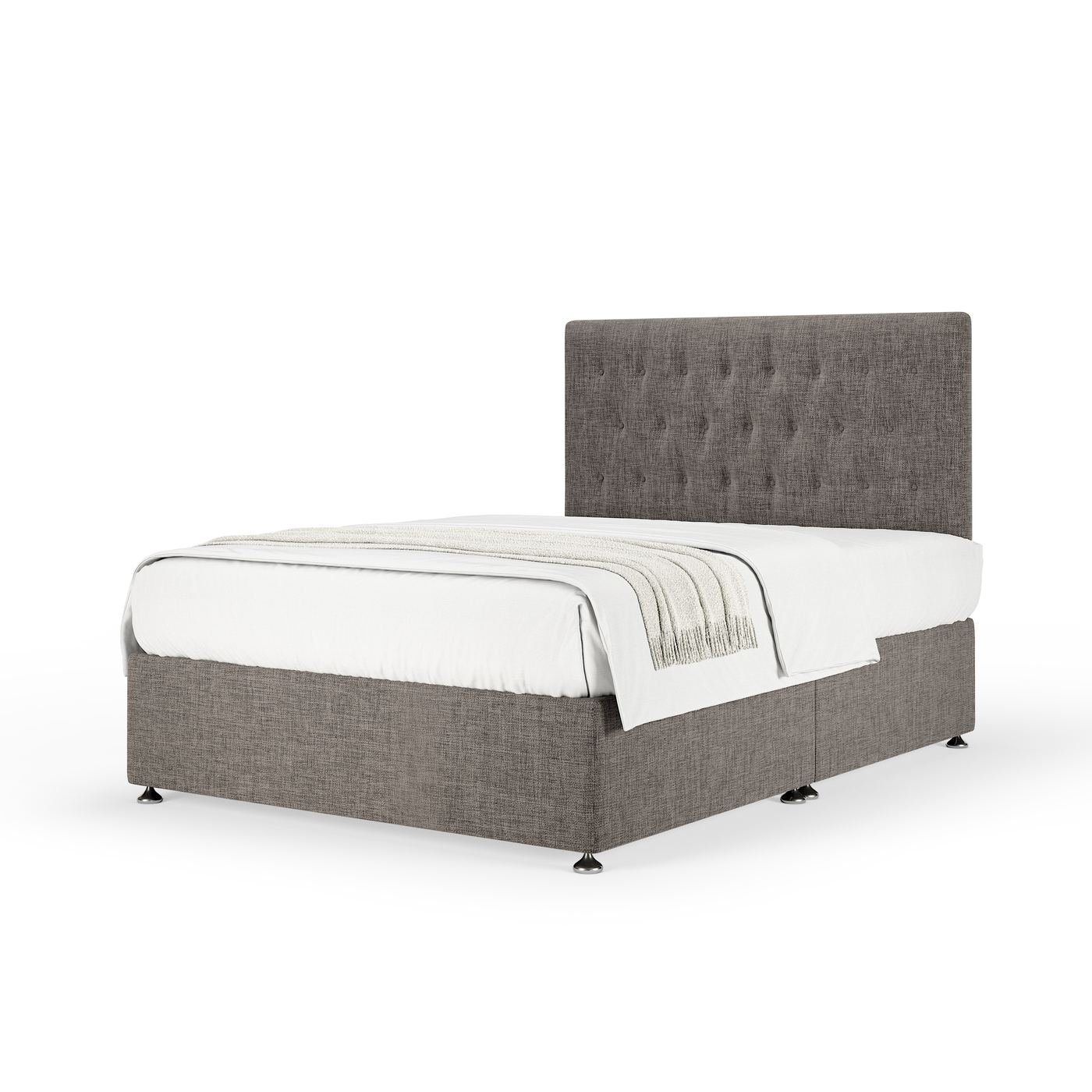 Linen Divan + Headboard - Slate Grey