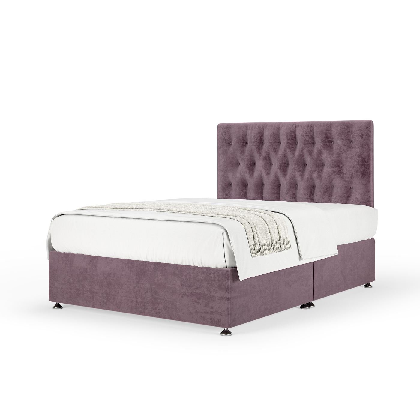 Naples Divan + Headboard - Mauve
