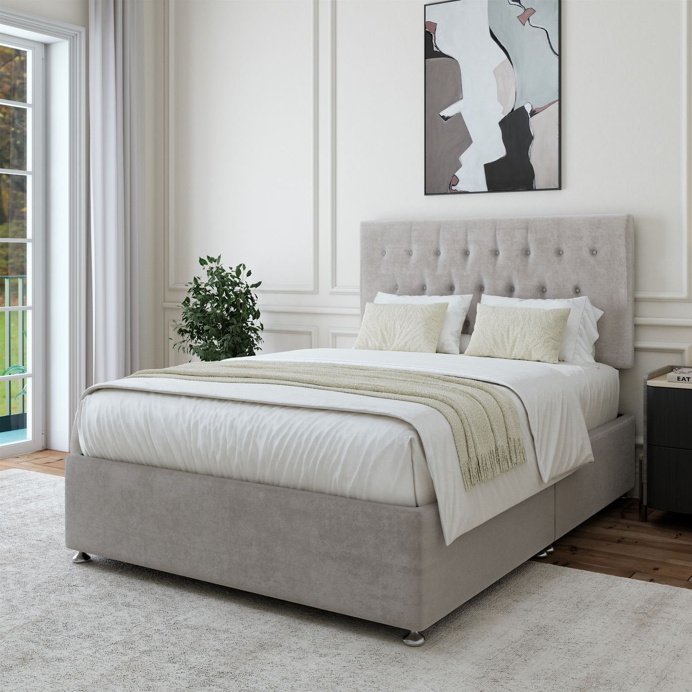 Naples Divan + Headboard - Seal