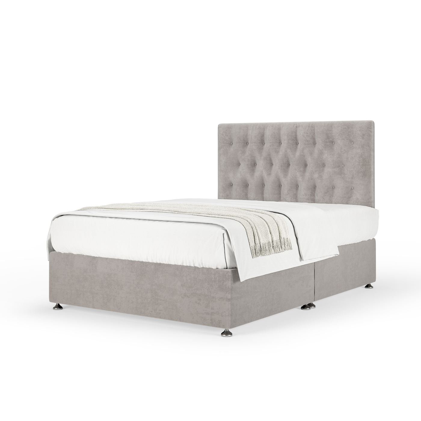 Naples Divan + Headboard - Silver