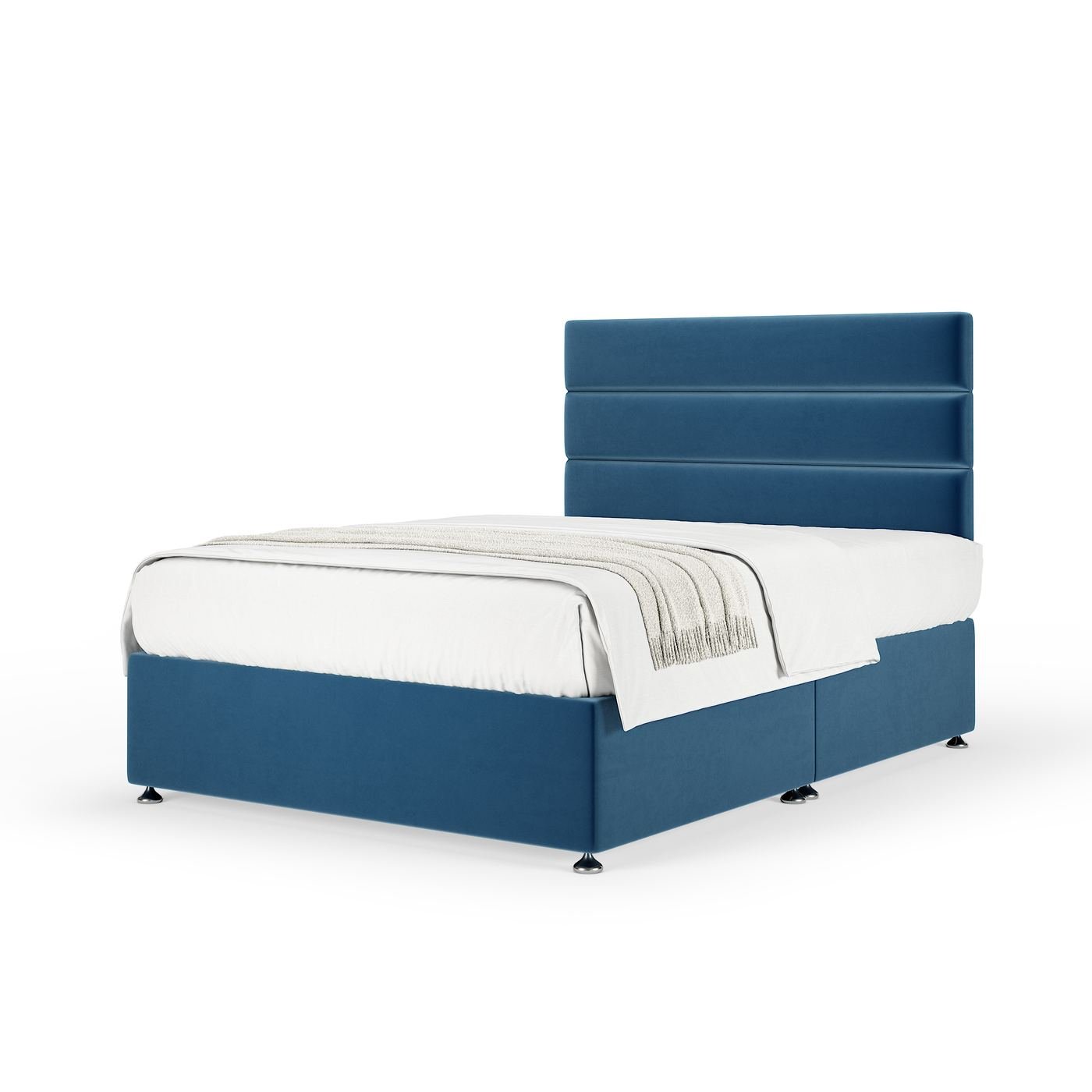 Plush Velvet Divan + Headboard - Blue