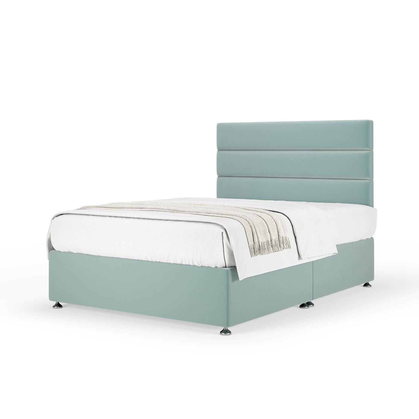 Plush Velvet Divan + Headboard - Duck Egg