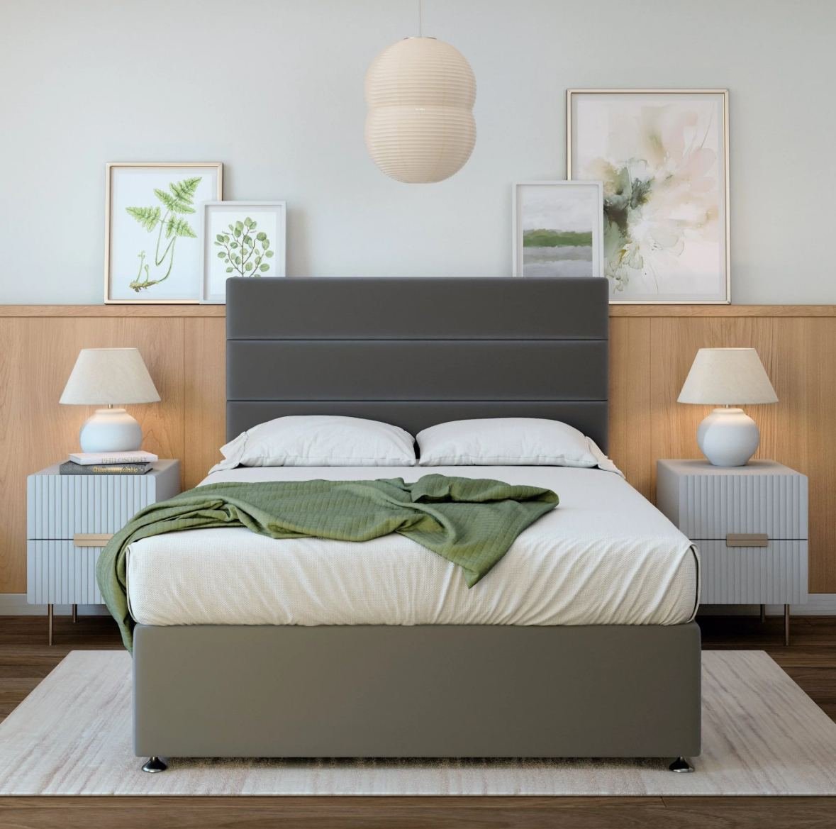 Plush Velvet Divan + Headboard - Graphite