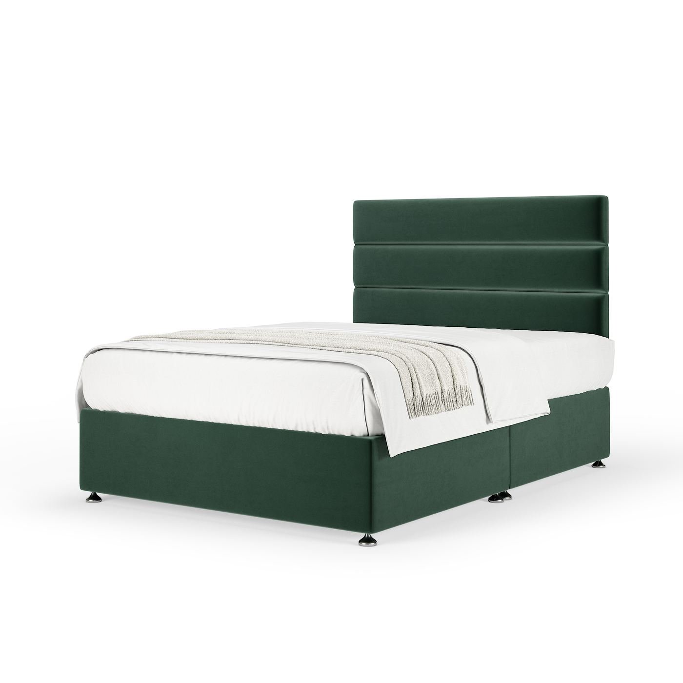 Plush Velvet Divan + Headboard - Green