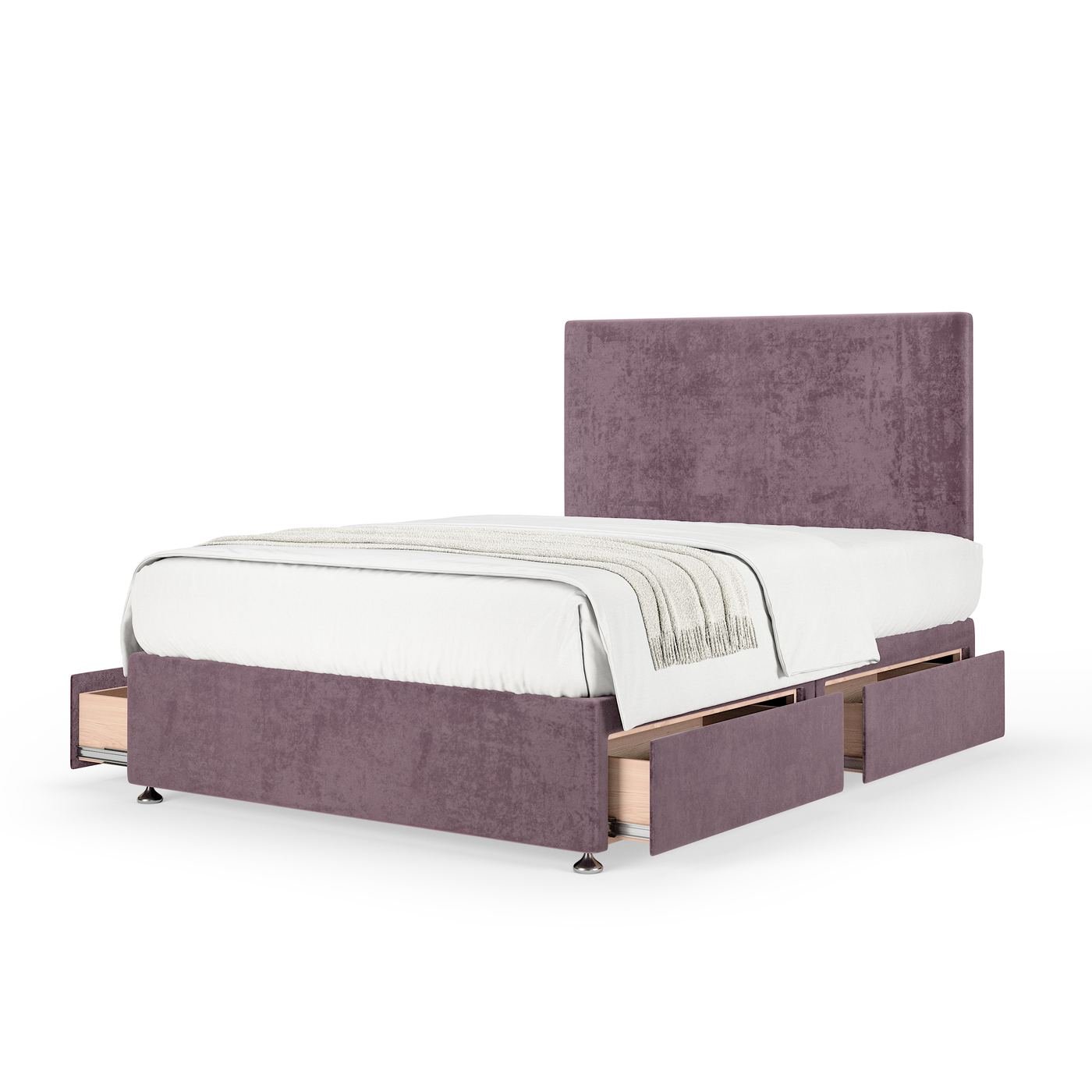 Plush Velvet Divan + Headboard - Mauve