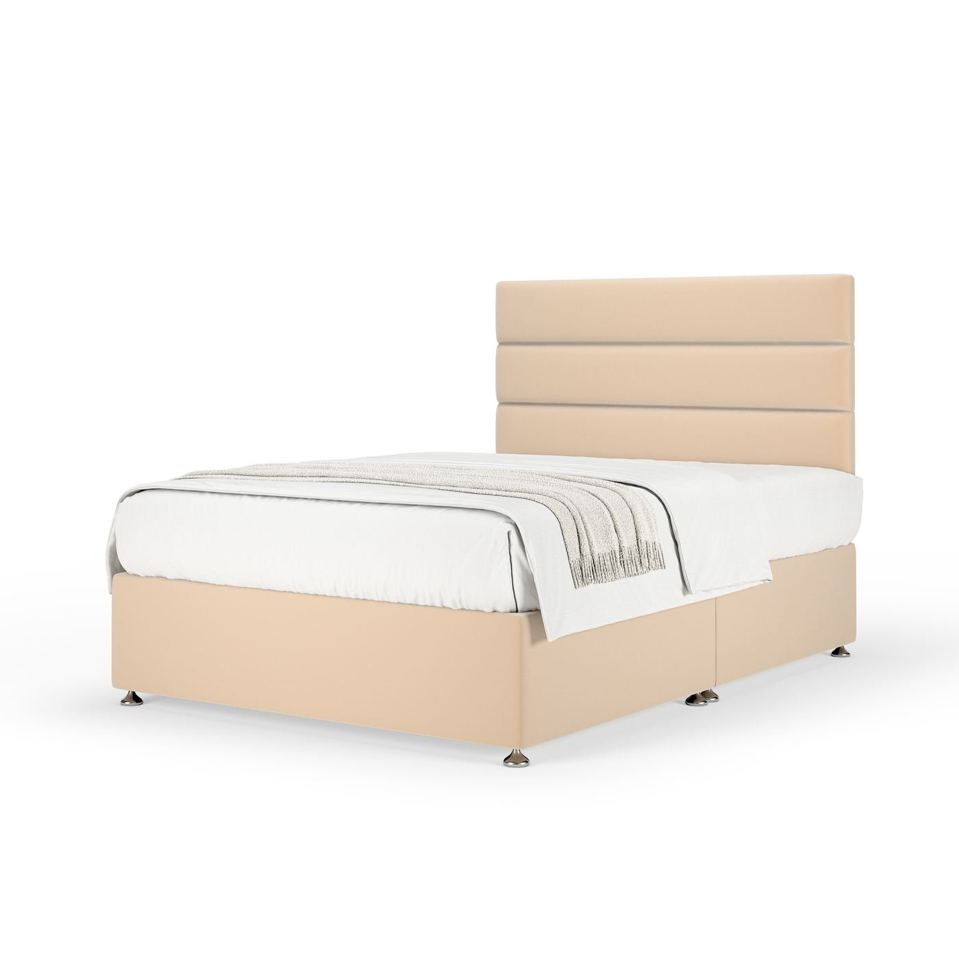 Plush Velvet Divan + Headboard - Natural