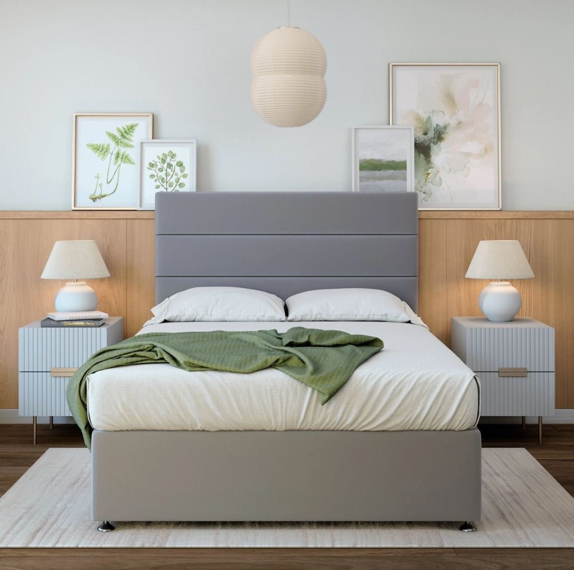Plush Velvet Divan + Headboard - Silver
