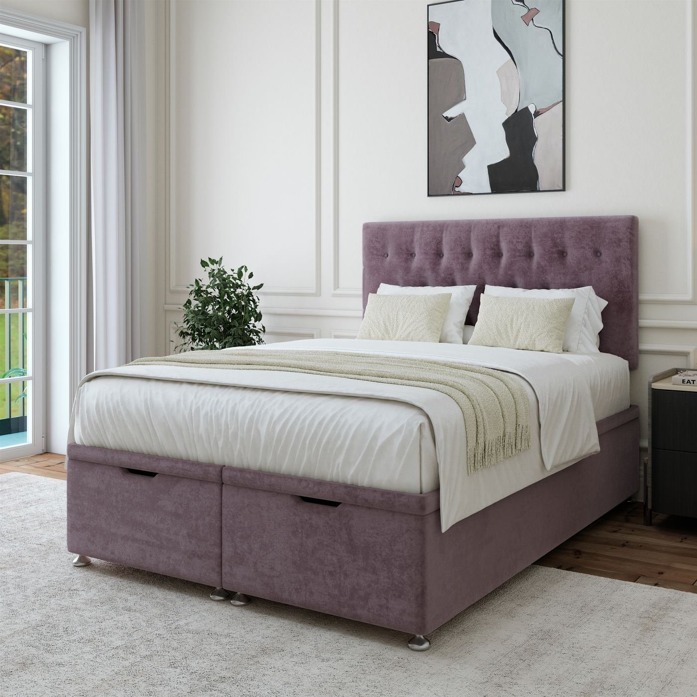 Naples Ottoman Storage Bed - Mauve