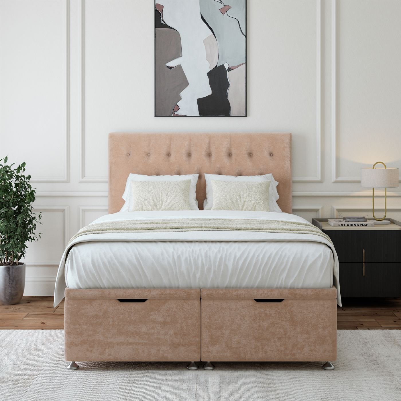 Naples Ottoman Storage Bed - Mink